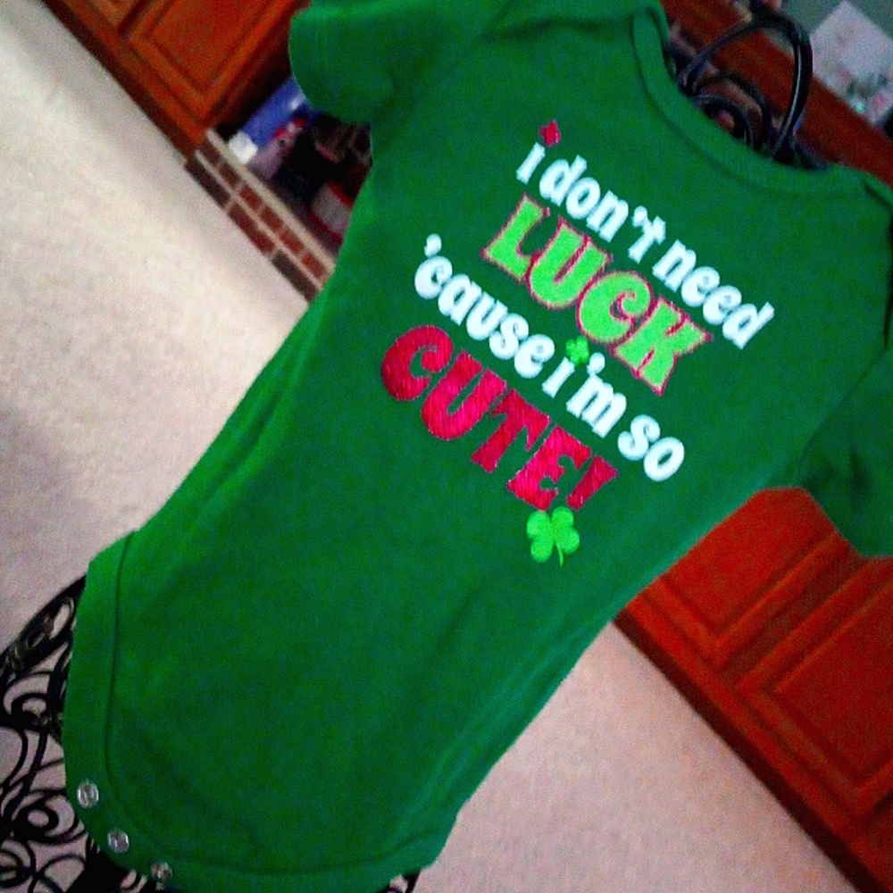 St. Pat's! Glitter & Vintage Snoopy Onesies, 6-9m - Picture 2 of 9